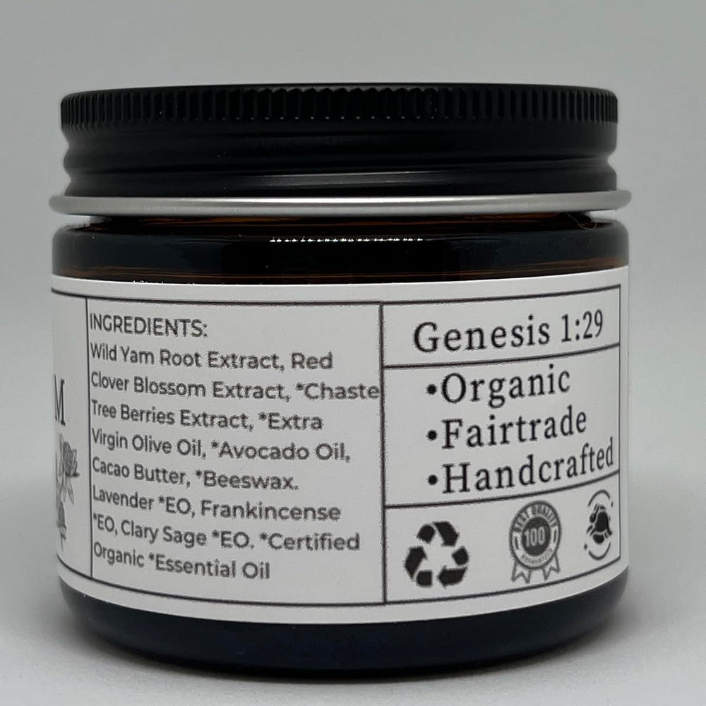 Faith and Grace Organics textura lujosa crema yam, absorción rápida.