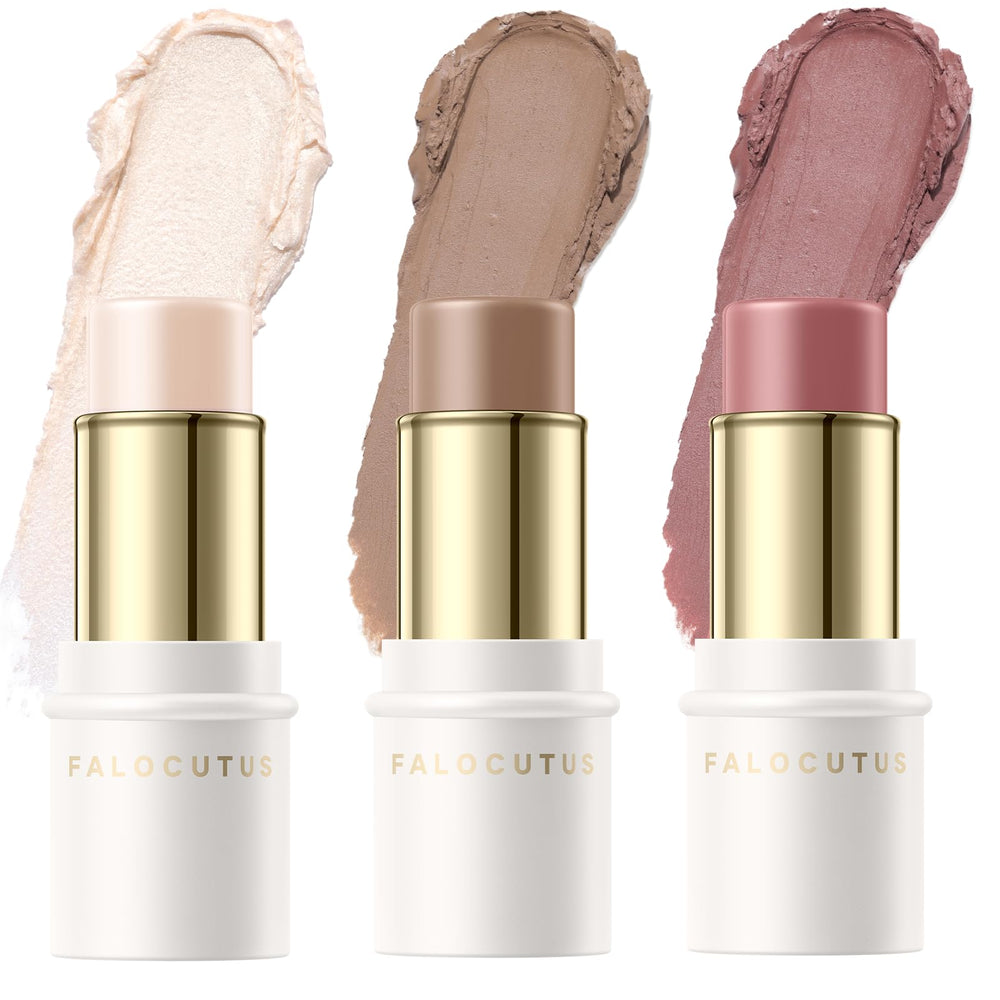 Falocutus set contorno barra tres: definición suave para pómulos con acabado natural.