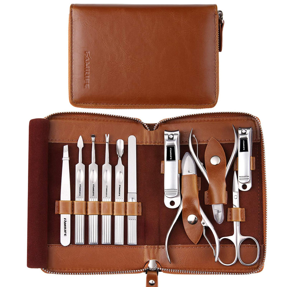 FAMILIFE kit 11 en 1 con cortauñas para cuidado de uñas en casa