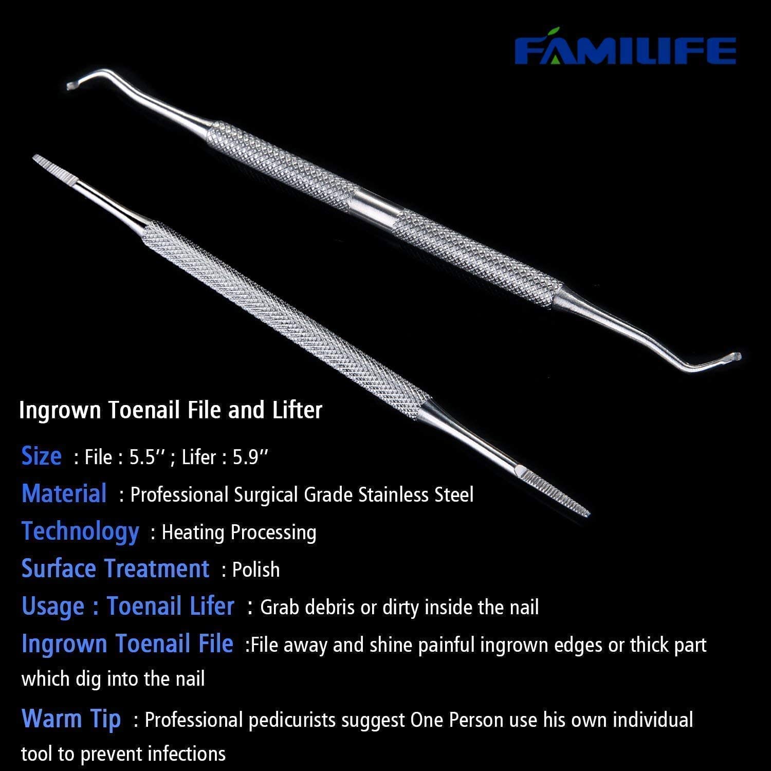FAMILIFE surgical stainless steel tools resist rust for lasting use.