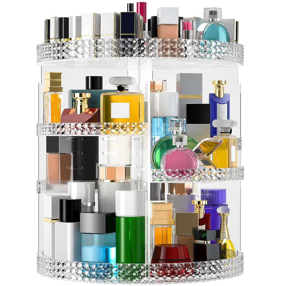 Famitree organizador maquillaje 360 giros para acceso rápido a cosméticos.