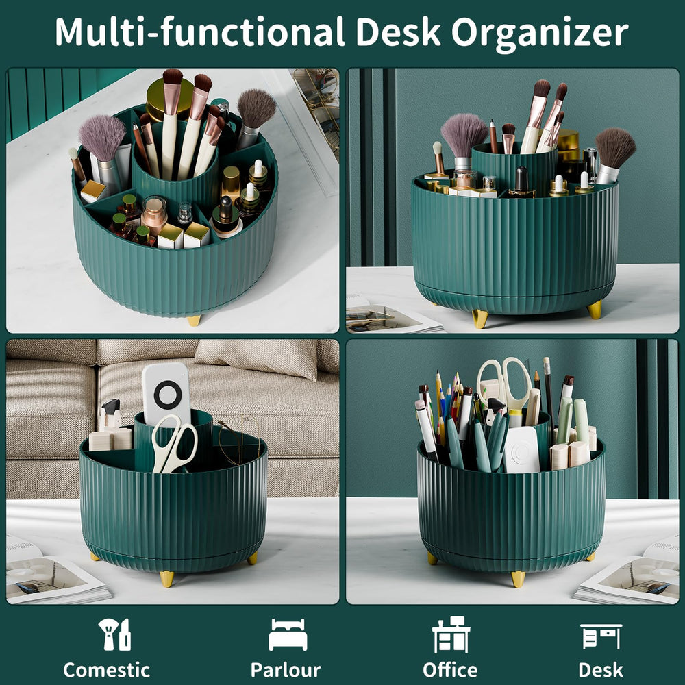Fanado Organizador con diseño rayas verticales y base dorada para encimeras limpias.
