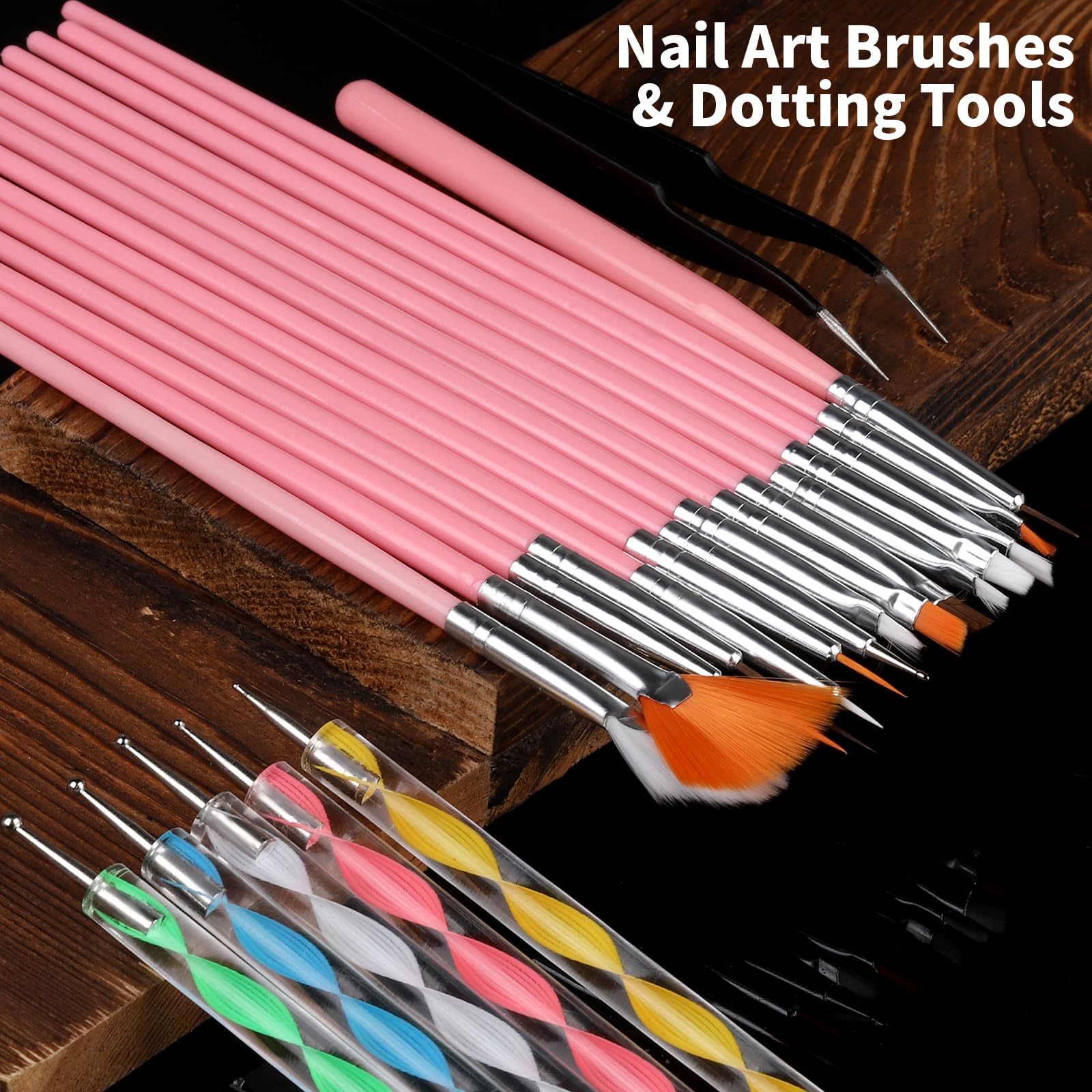 Brochas Fandamei para uñas, 15 piezas para decoración detallada.