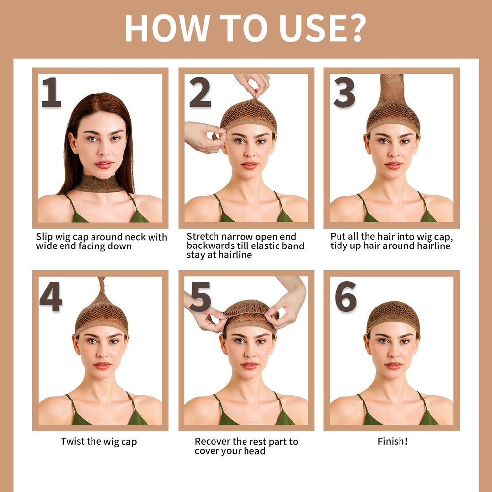 Fandamei cap-peluca-dos-piezas: conjunto práctico para cabello largo y variantes de peinado.