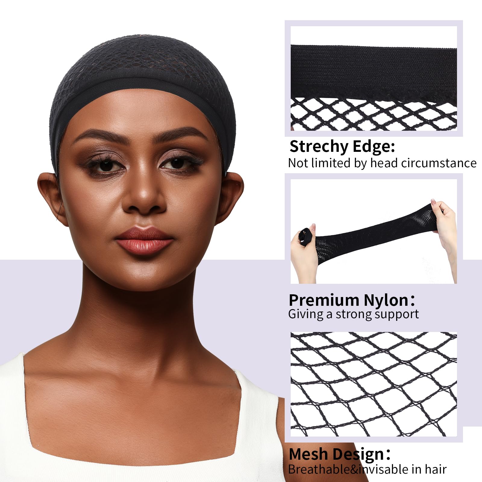 Cubrecap de nylon elástico de Fandamei, suave para uso prolongado