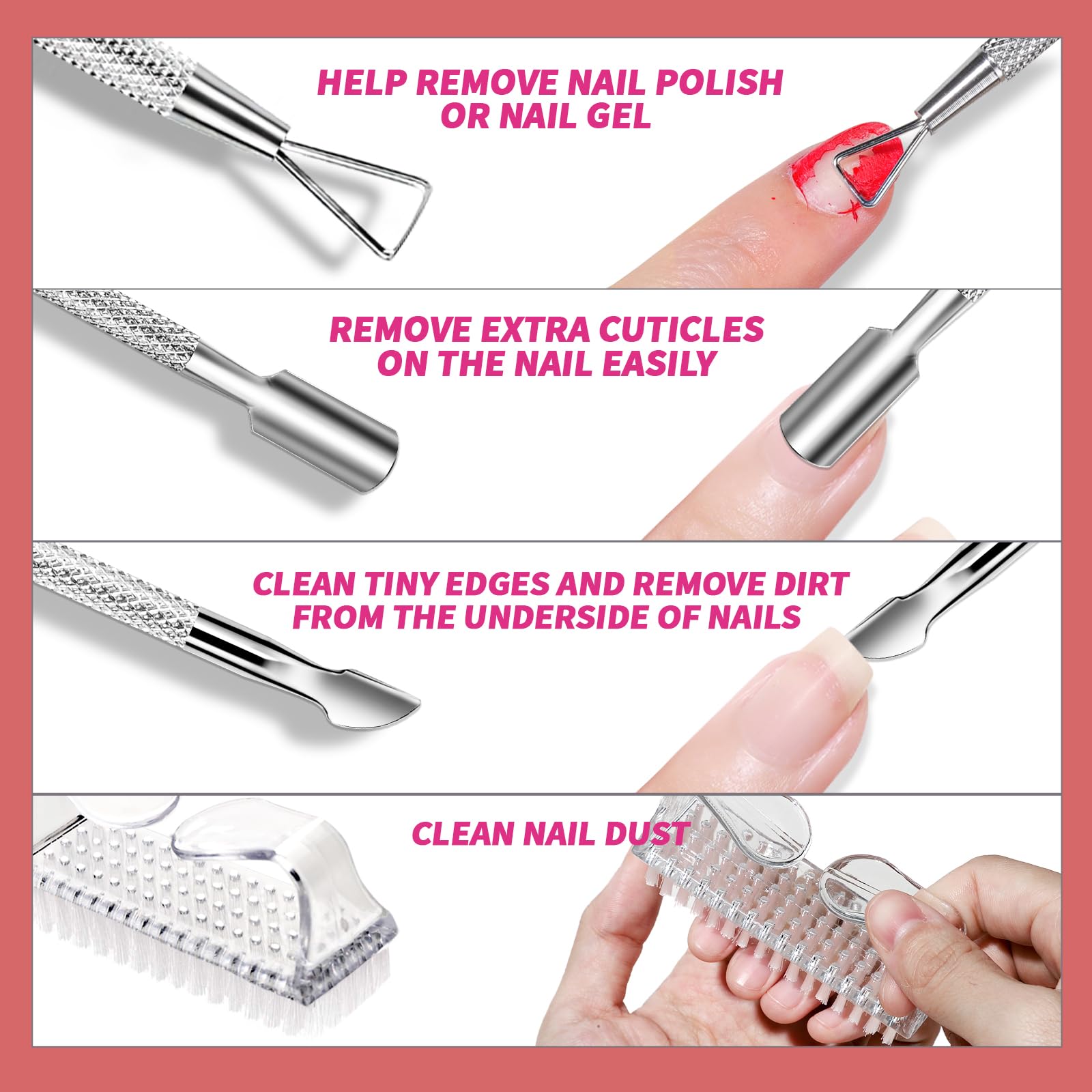 Cepillo para uñas Fandamei, limpia restos de polvo y gel.