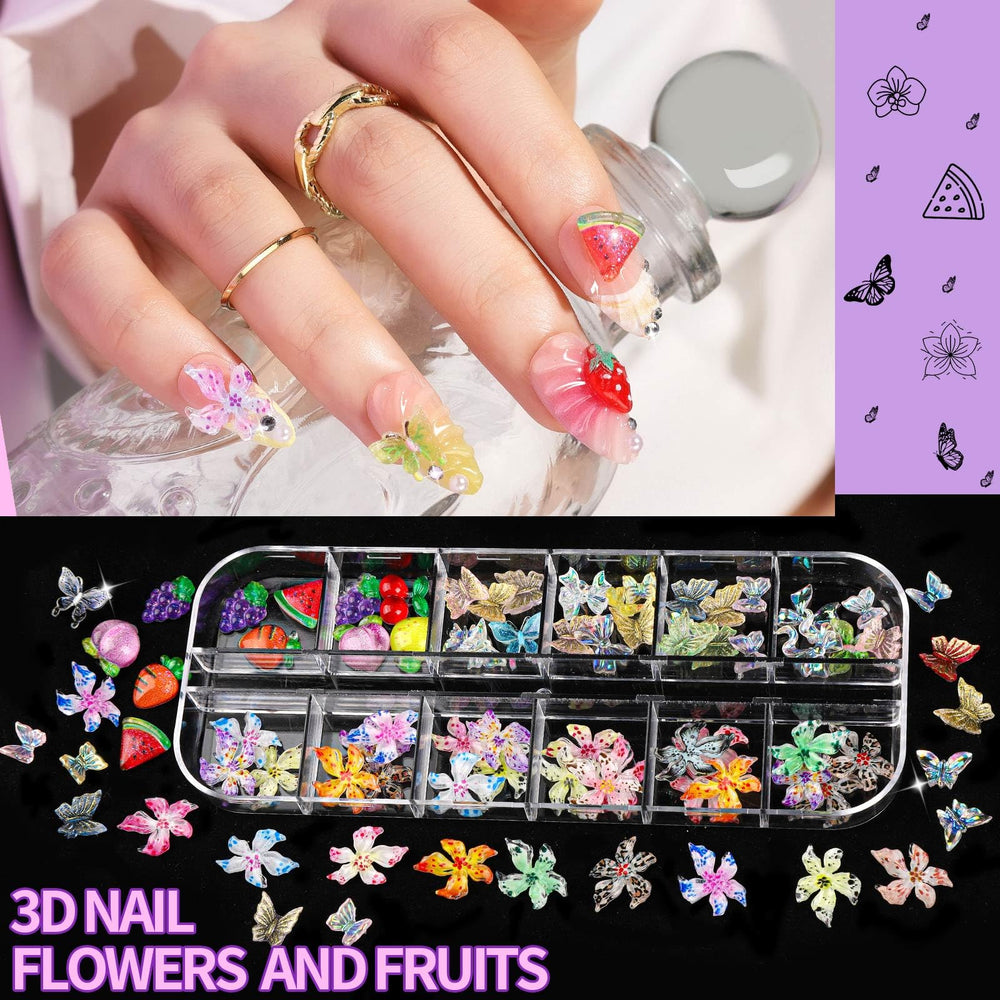 Fandamei adornos dorados para uñas con brillo duradero