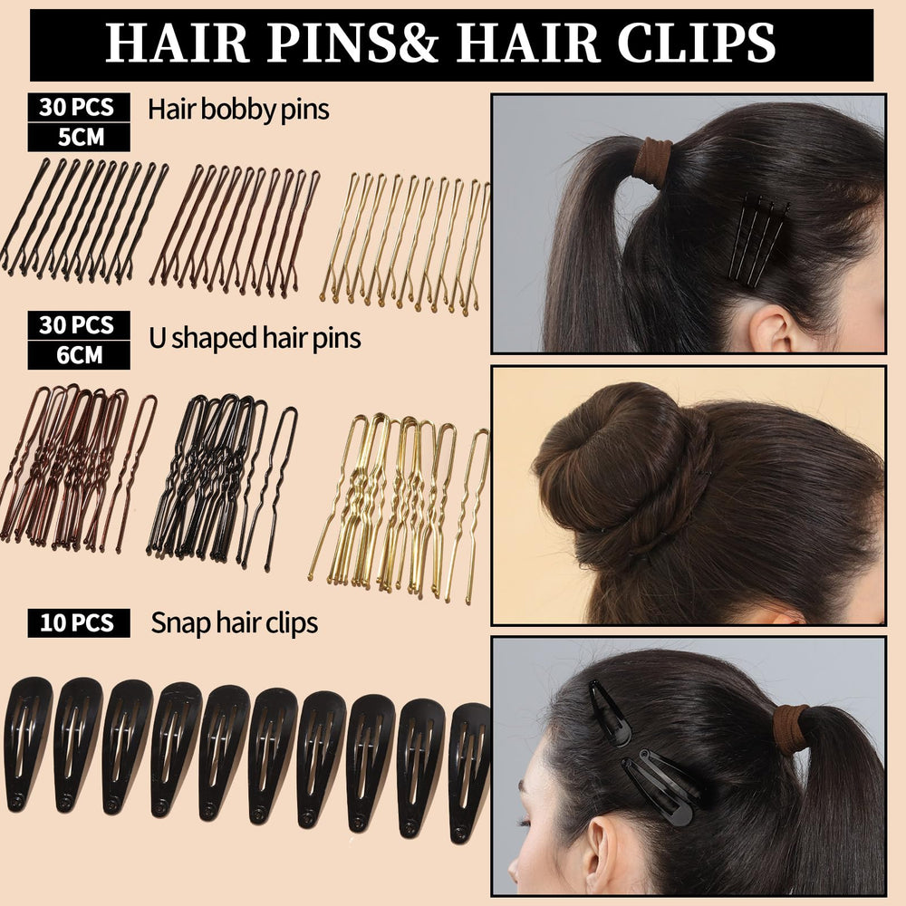 Fandamei clips pelo negros, sujetan peinados sin resbalar.
