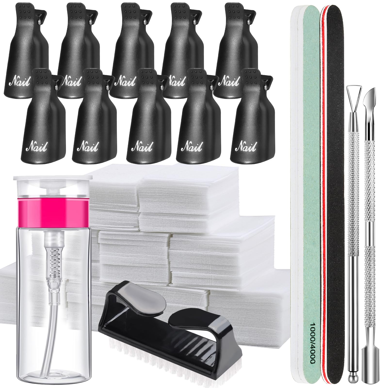 Clips de FANDAMEI para quitar esmalte gel con sujeción precisa para retirar gel sin dañar uñas.