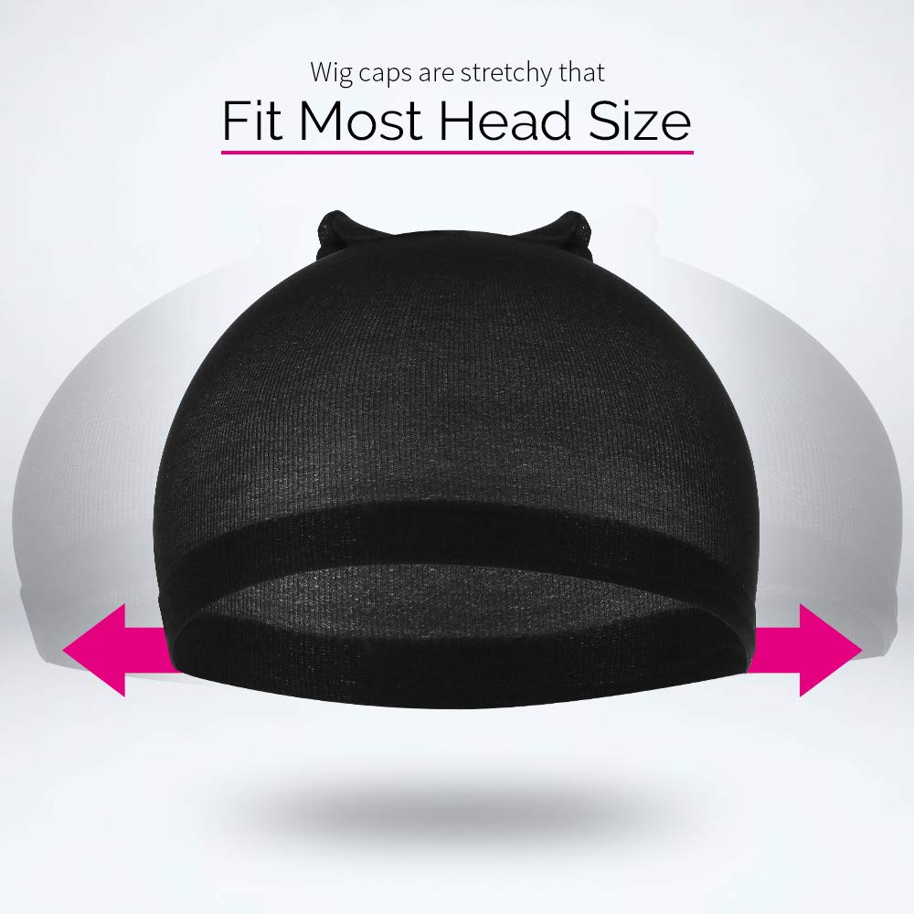 Conjunto de gorros nylon negro Fandamei, solución práctica para cabellos.
