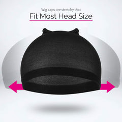 Conjunto de gorros nylon negro Fandamei, solución práctica para cabellos.
