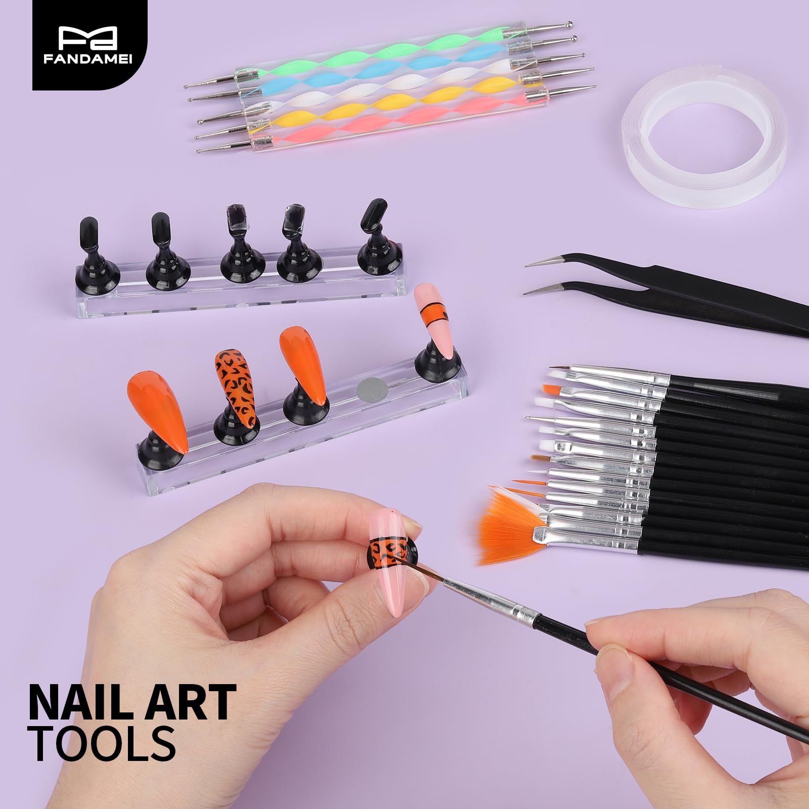 Conjunto de herramientas FANDAMEI para decoración de uñas, ideal para bricolaje.