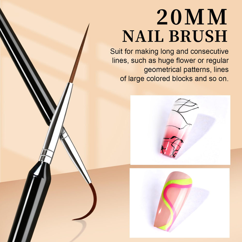 Conjunto Fandamei de 20 pinceles para diseño de uñas versátil.