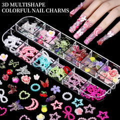FANDAMEI encantos de uñas con frutas y corazones, diseño divertido