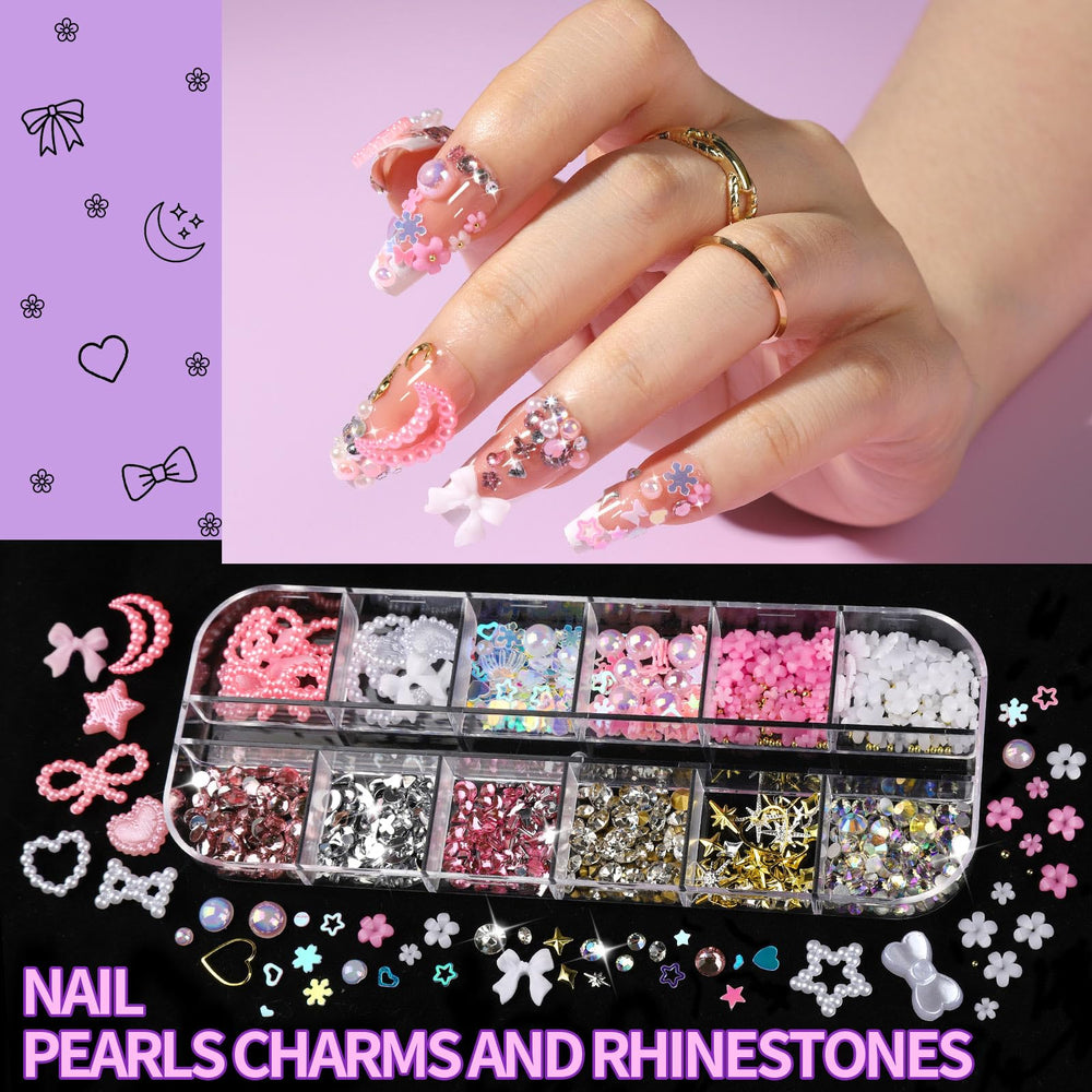 Fandamei gemas mini formas y estrellas para uñas