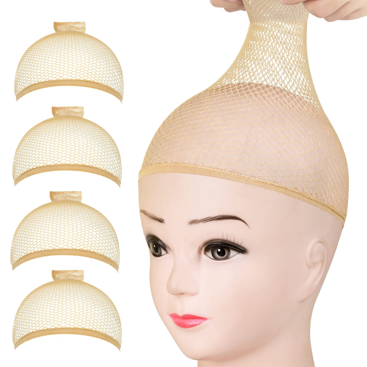 Gorra Fandamei de malla abierta para cabello largo y peinado natural