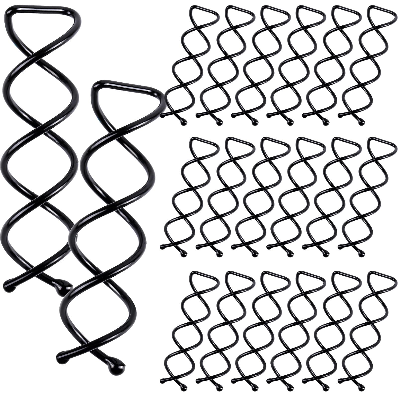 Fandamei horquillas espirales 20 piezas, conjunto seguro para peinados