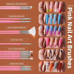 Brillos finos Fandamei para uñas, colores vibrantes y acabado brillante.
