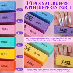 Fandamei bloque 80 grano para dar forma y alisar uñas gruesas.