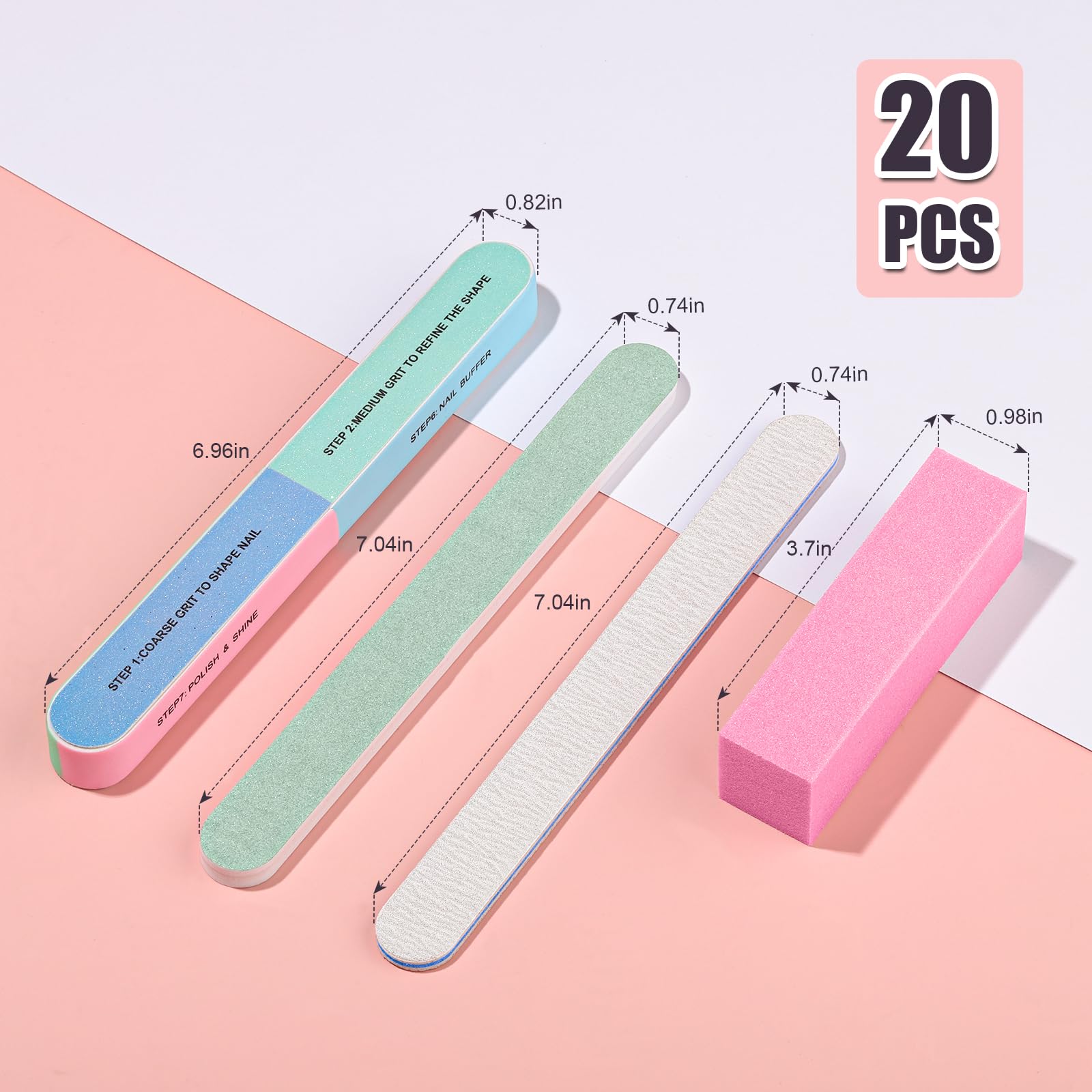 Lima de uñas Fandamei 100/180 azul para dar forma y retirar capas