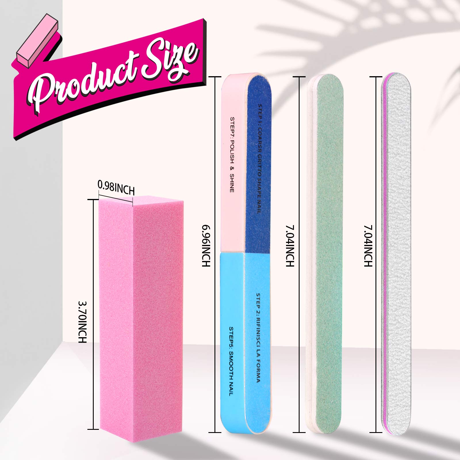 Limas para uñas FANDAMEI 100/180, facilitan remover esmalte y dar forma.