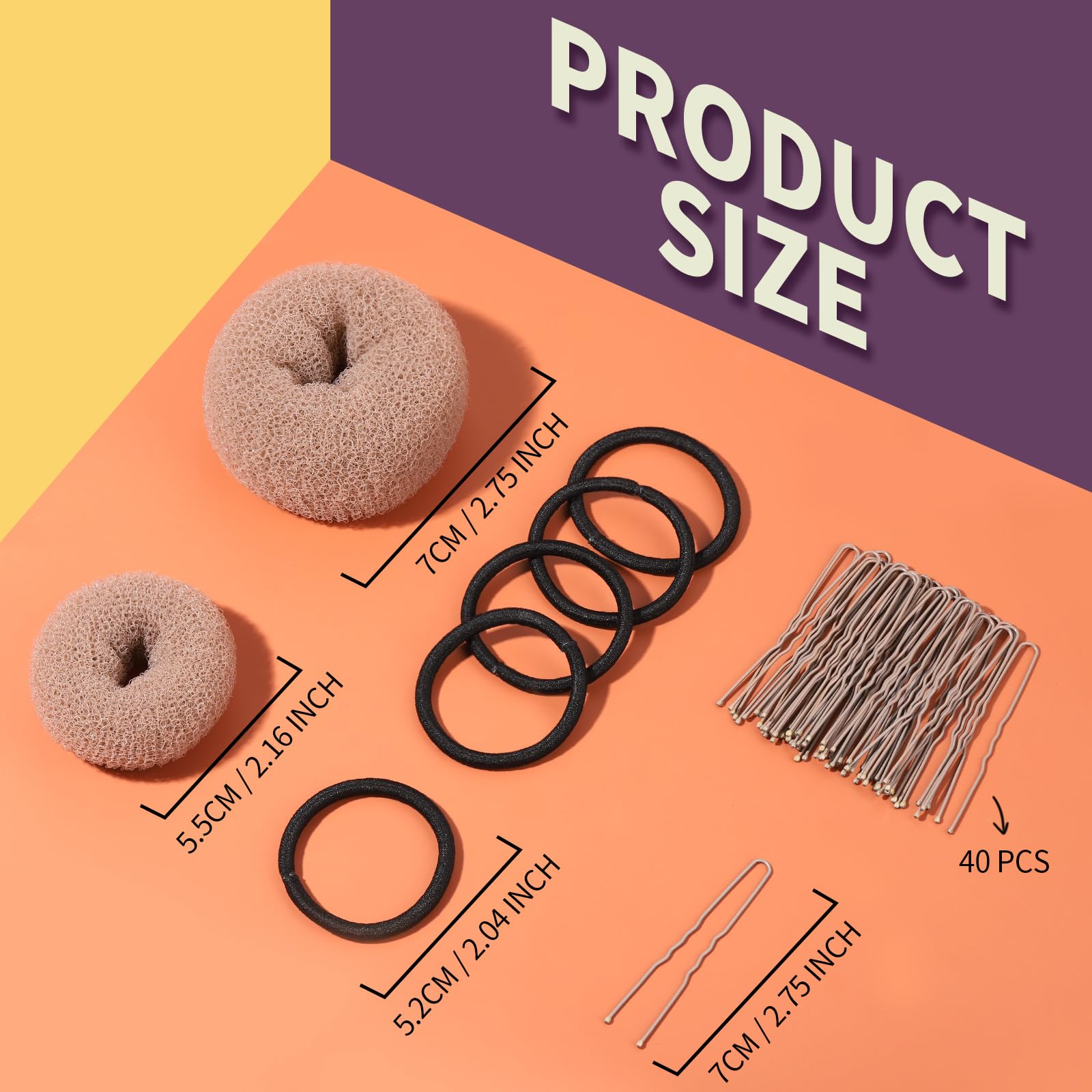 Fandamei molde moño donut pequeño para cabello fino
