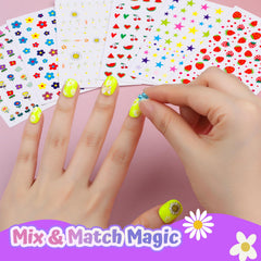 Kit de uñas FANDAMEI para niñas, manualidades creativas.