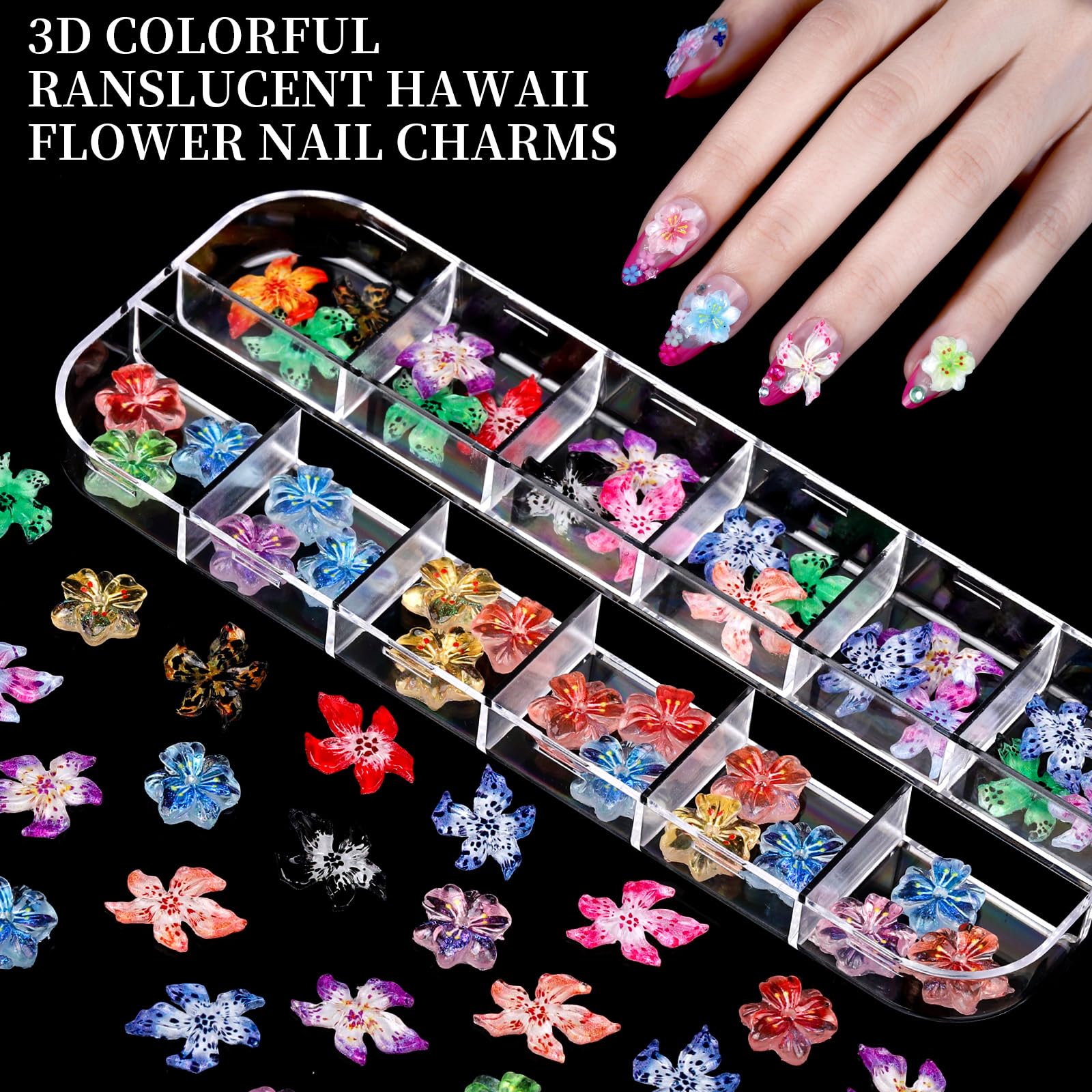 FANDAMEI pétalos florales coloridos para acentos sutiles