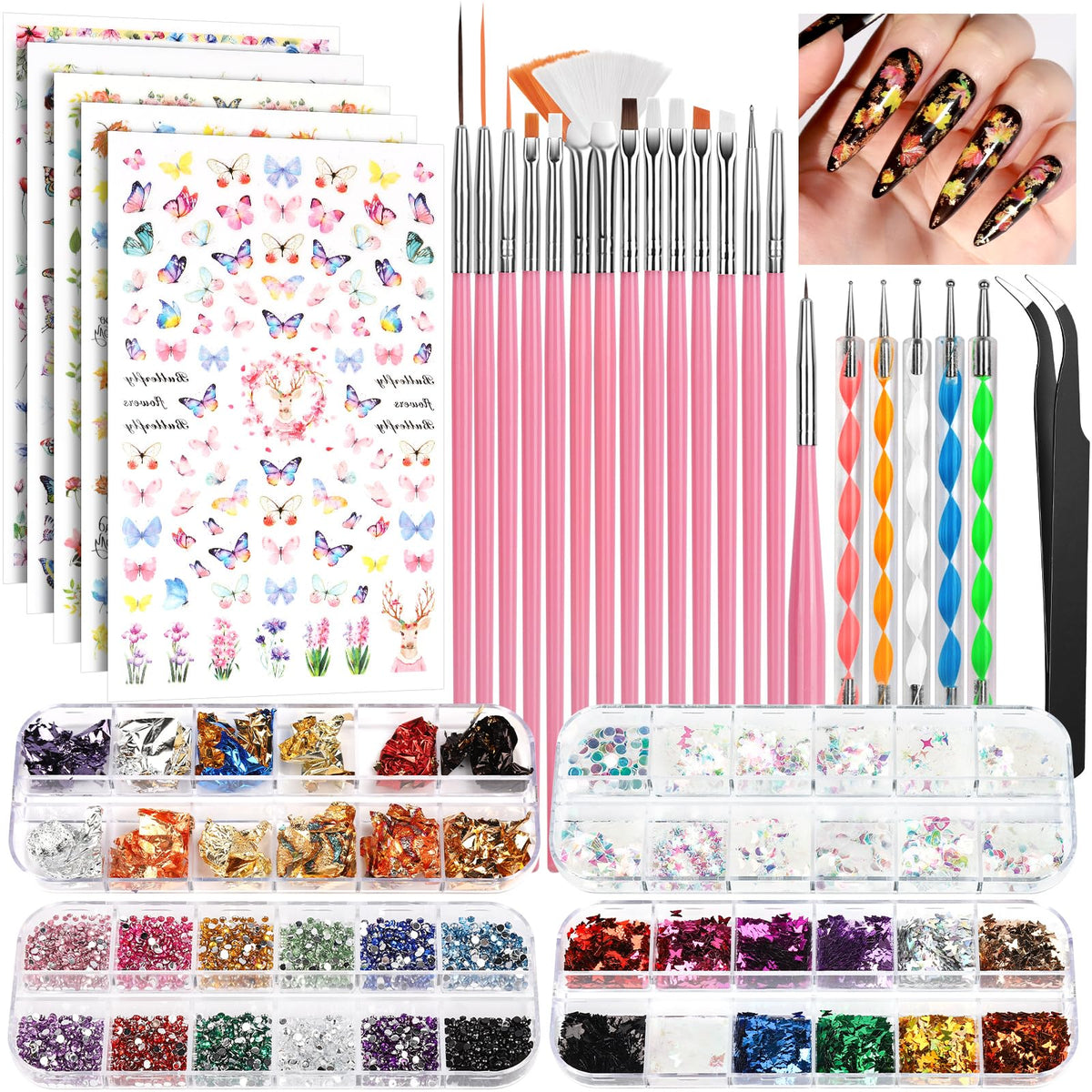 Set de pinceles FANDAMEI para arte de uñas, detalle preciso para diseño