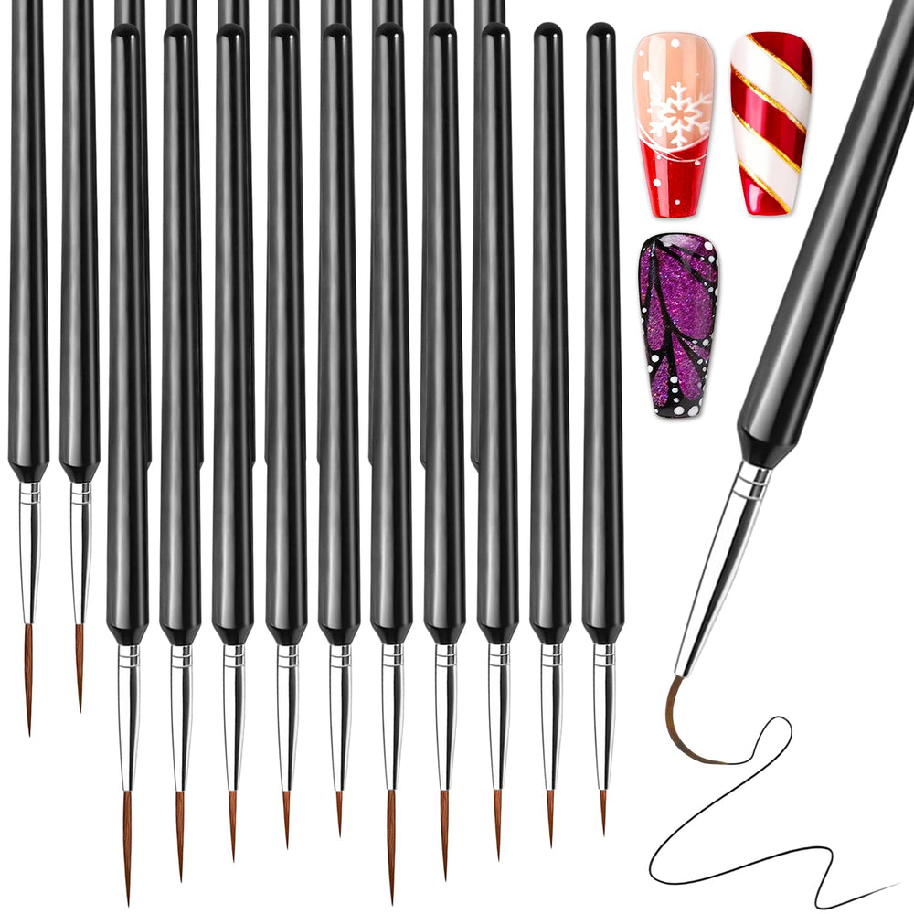Pinceles delineadores Fandamei de 7 mm para trazos finos en uñas.