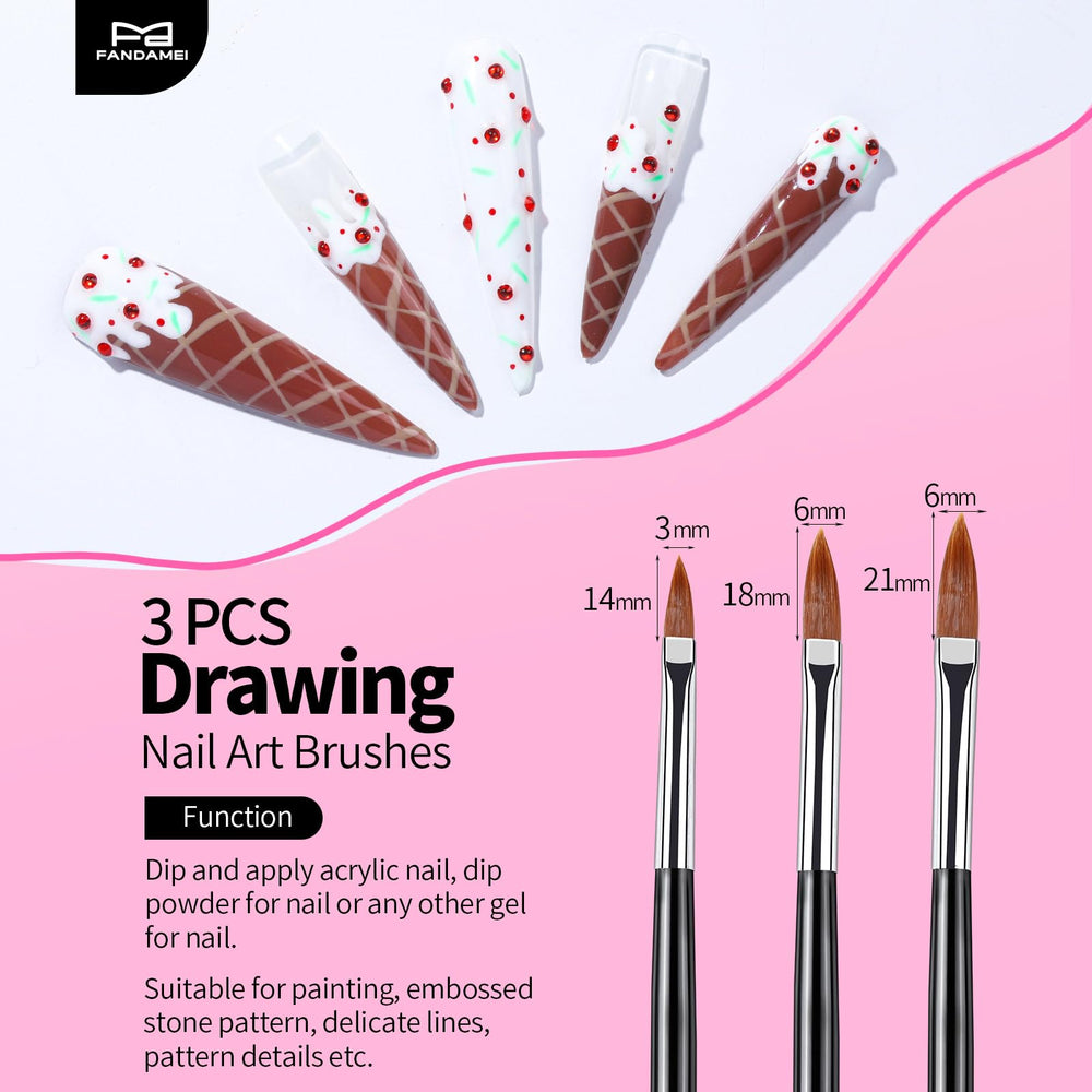Pinceles liner FANDAMEI para uñas para trazos precisos