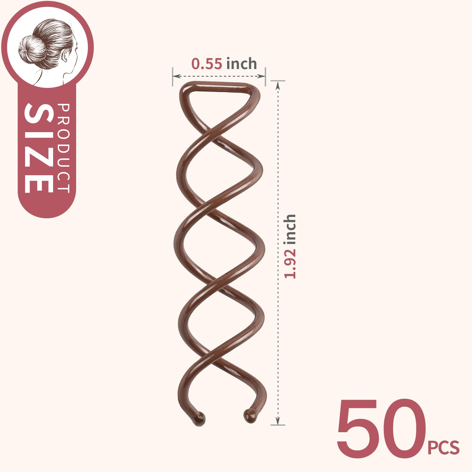 Prendedor espiral FANDAMEI para moño; fija el peinado con estilo.