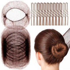 Fandamei redes invisibles para cabello marrón de 20 pulgadas, soporte cómodo para moños