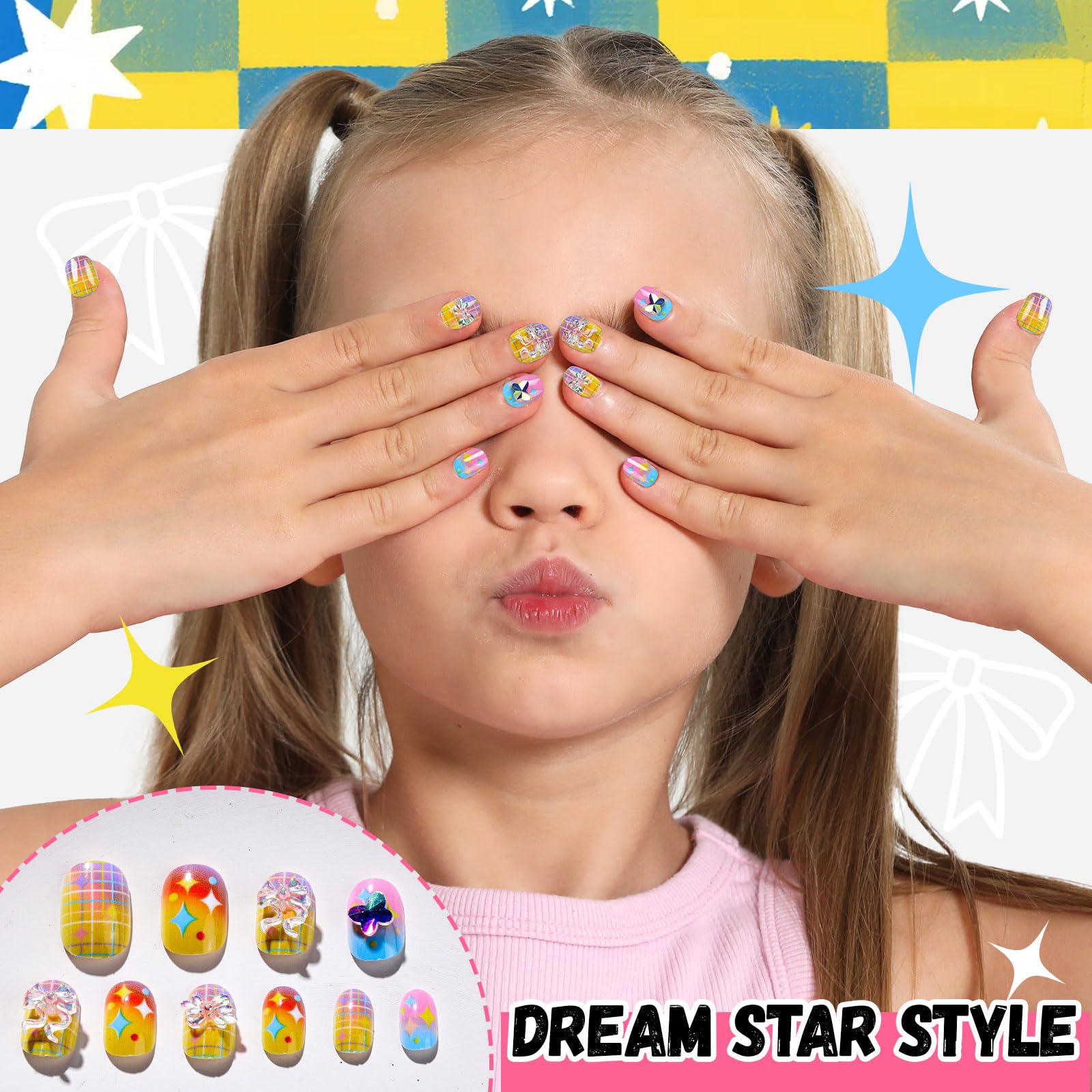 Fandamei uñas con charms 3D, detalles brillantes para realzar el estilo.