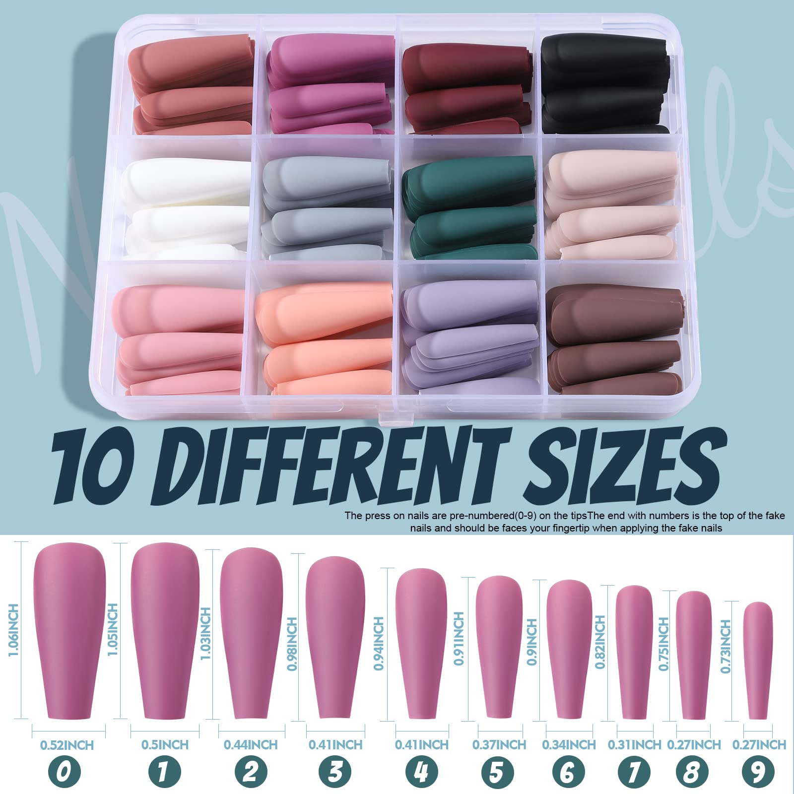 Fandamei uñas postizas mate en 12 colores sólidos para combinar con cualquier look.