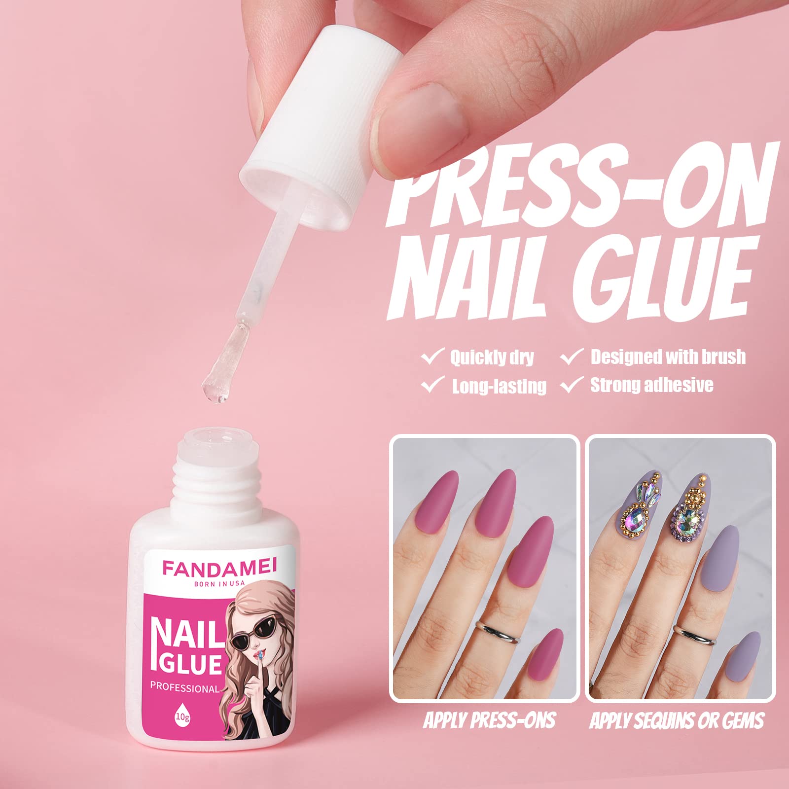 Fandamei uñas postizas rojo-vino para un estilo sofisticado