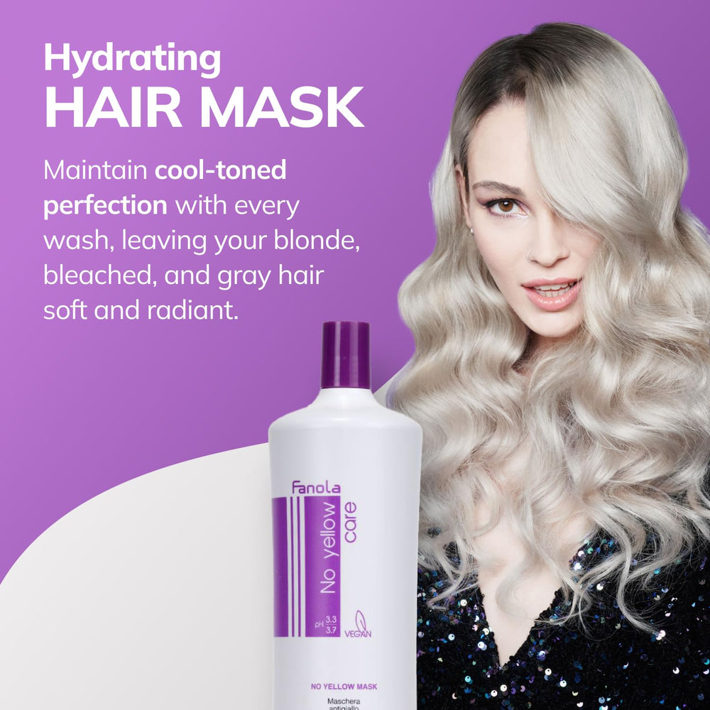 Application sur longueurs et pointes avec le masque Fanola violet.