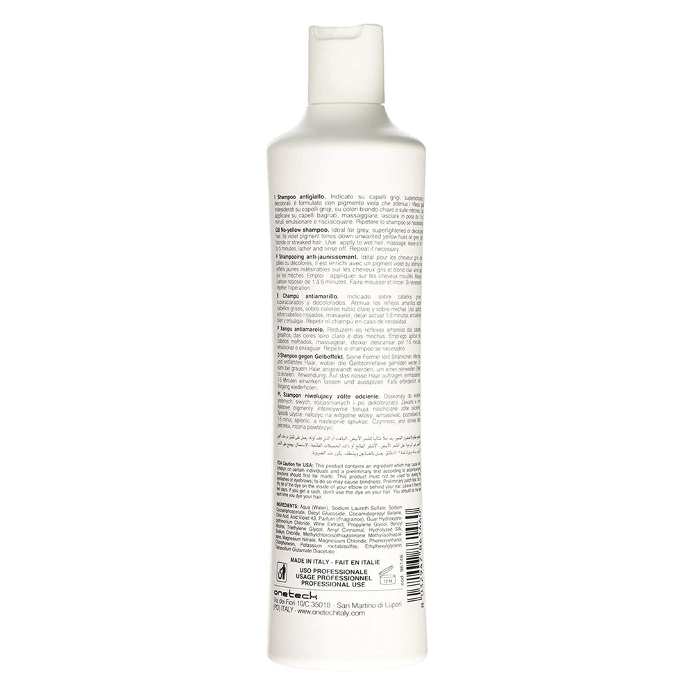 Fanola No Yellow Masque — pot violet, dépose des pigments anti-jaunissement.