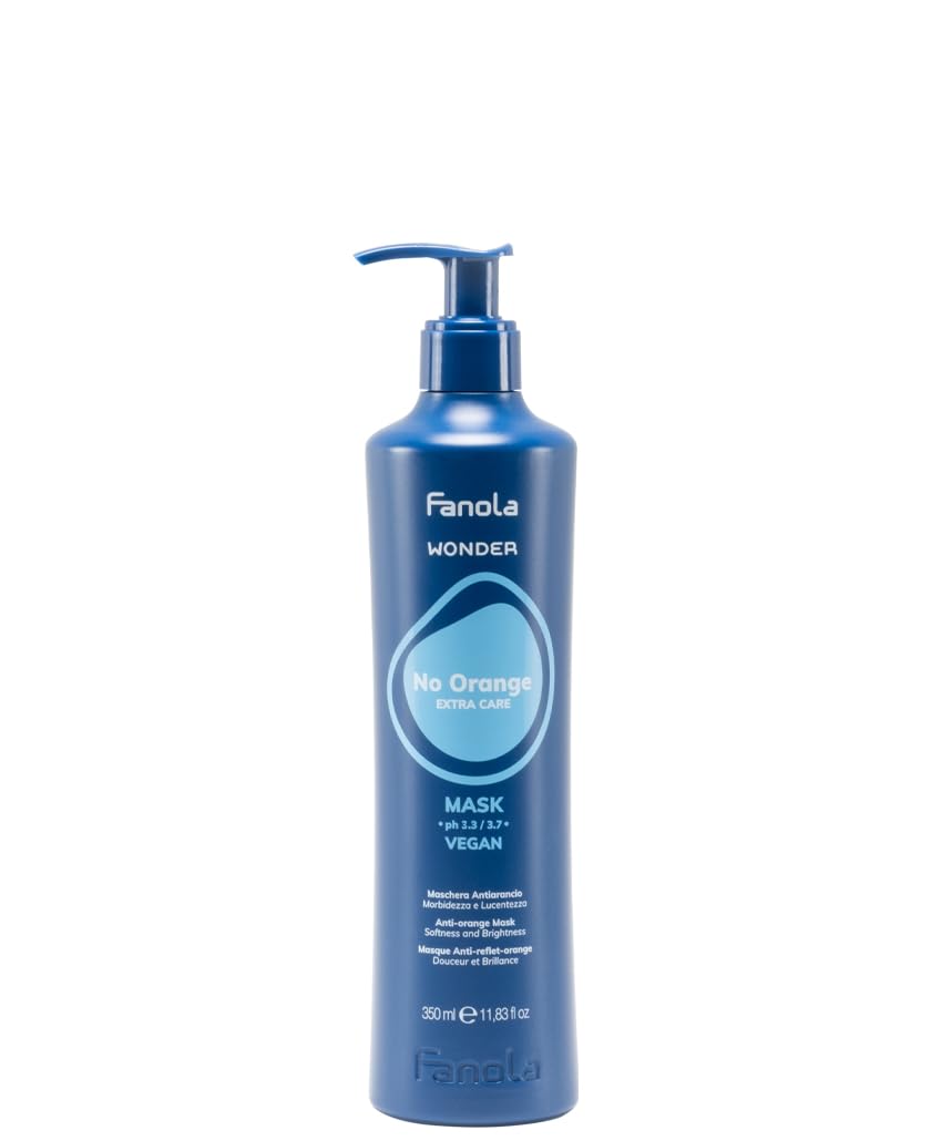 Fanola Wonder No Orange: máscara azul neutralizante para cabello teñido, corrige naranja.