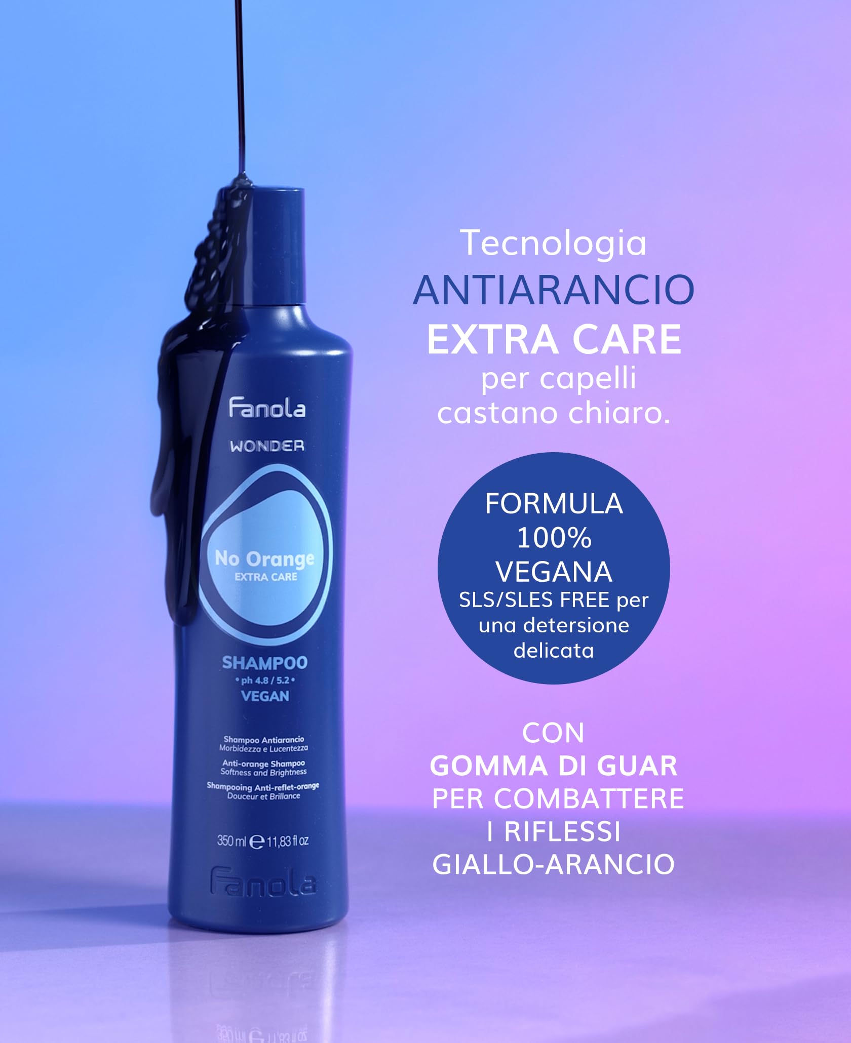Fanola Wonder Sin Naranja: tonos fríos en castaño claro.