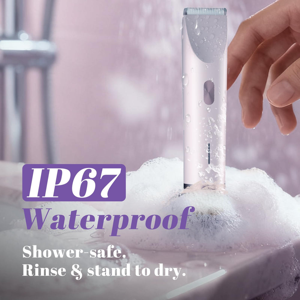 Fanovae Bikini Trimmer desliza suavemente en piel sensible para rostro y cuerpo.