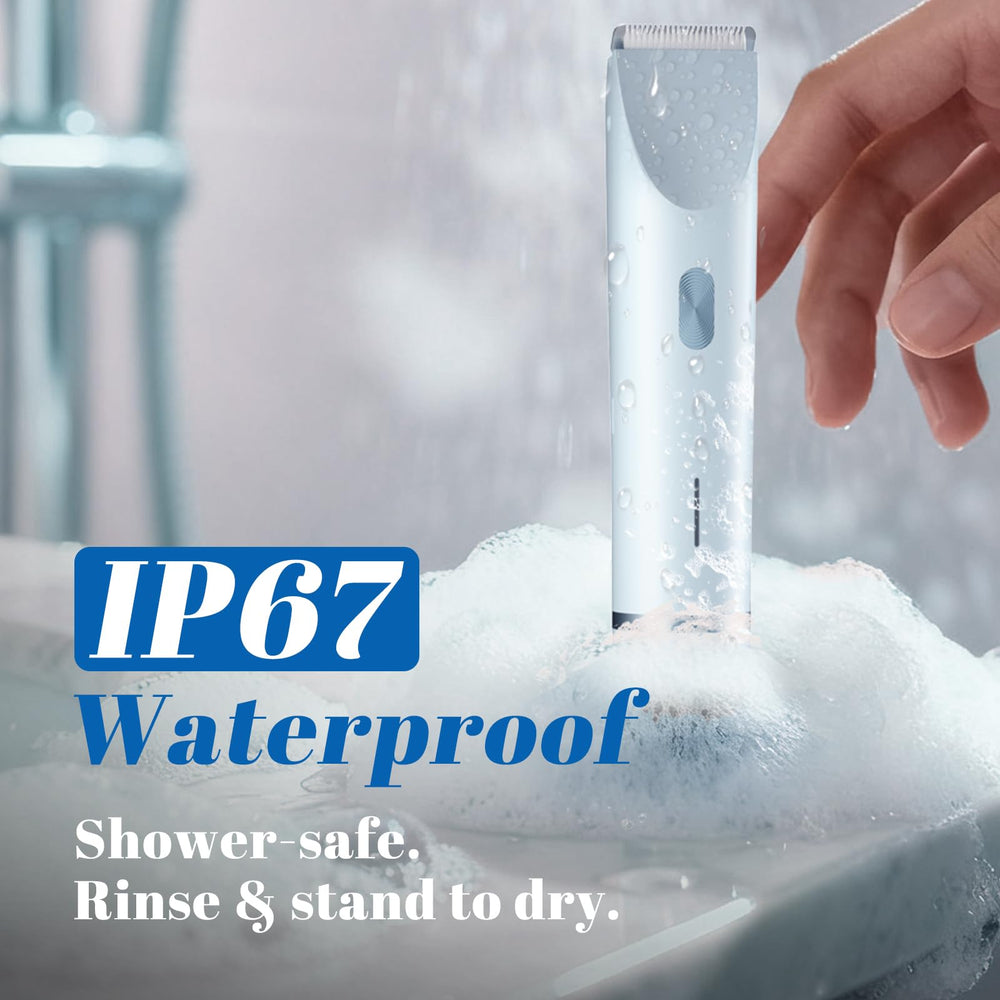 Fanovae Bikini Trimmer diseño impermeable IP67 para limpieza fácil.