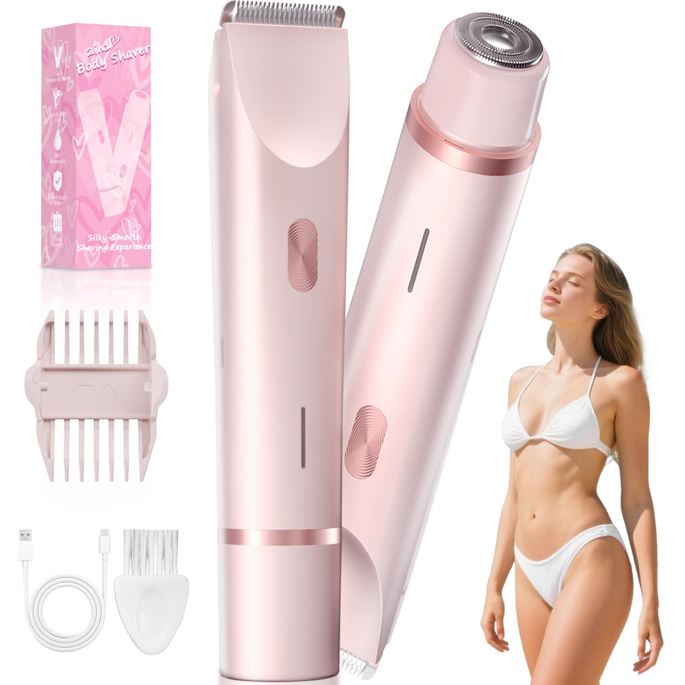 Fanovae Bikini Trimmer, pétalo rosa, suave para piel sensible.