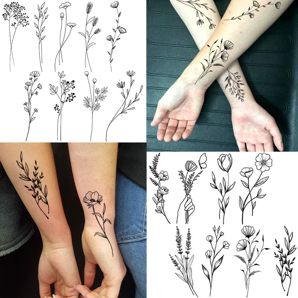 FANRUI conjunto de flores 3D para arte corporal y diseño propio