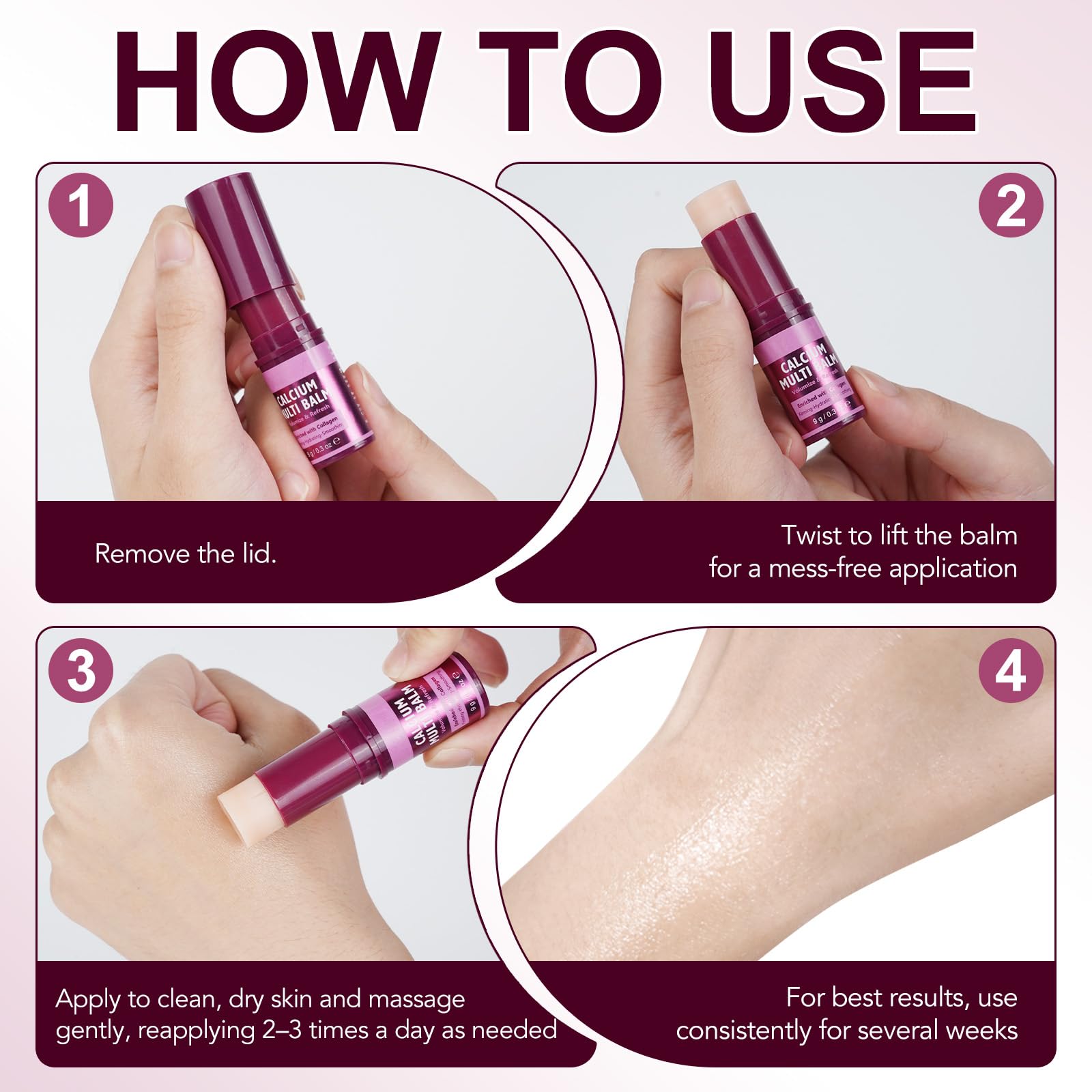 Post-use glow on skin with FANSHI Calcium Multi Balm Stick