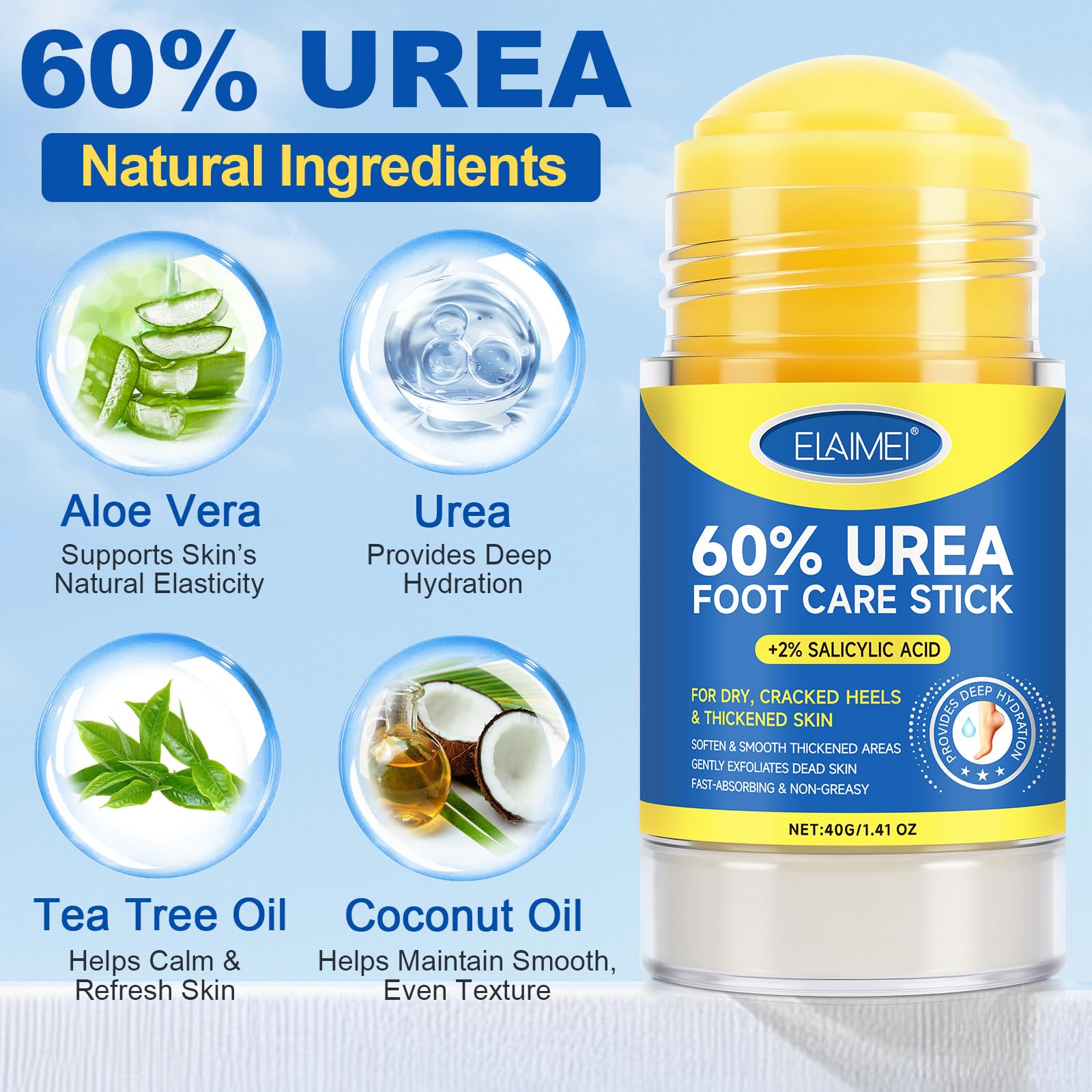 FANSHI Crema Urea 60% barra ofrece absorción rápida sin dejar grasa.