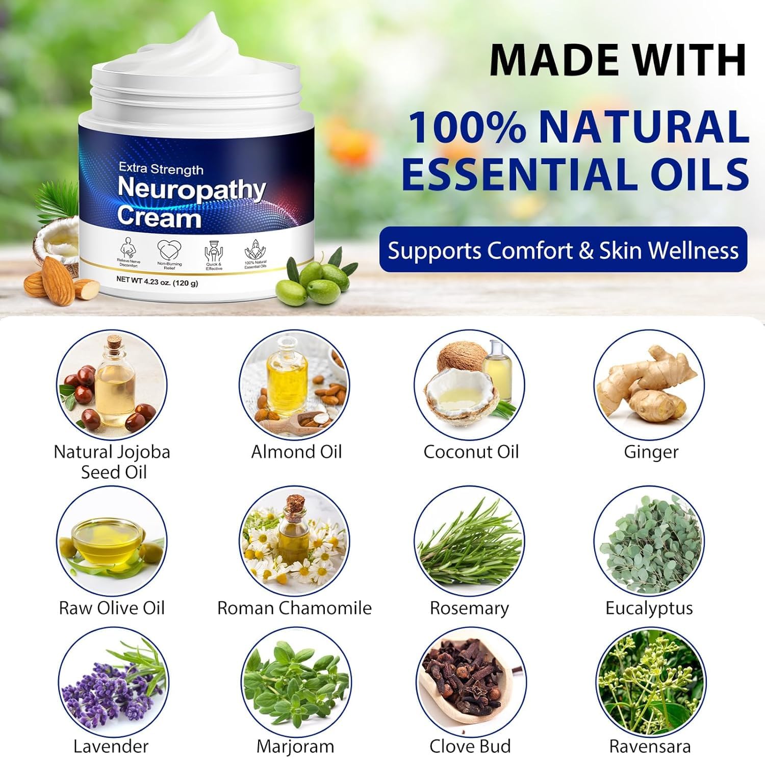 Fanshi nerve relief cream gel texture visualizes cooling, lightweight feel.