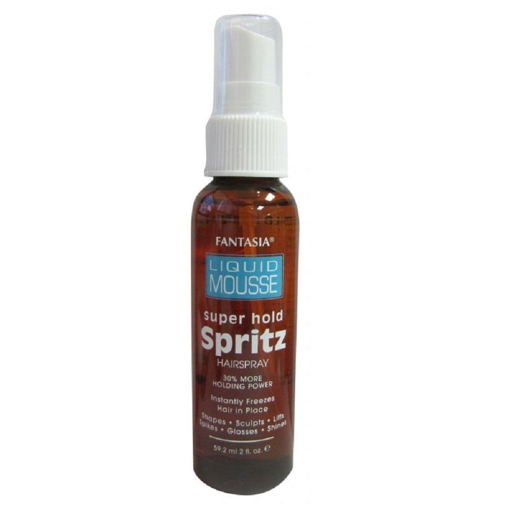 Fantasia Mousse Líquido Spritz Super, atomizador para fijación y volumen para peinados.