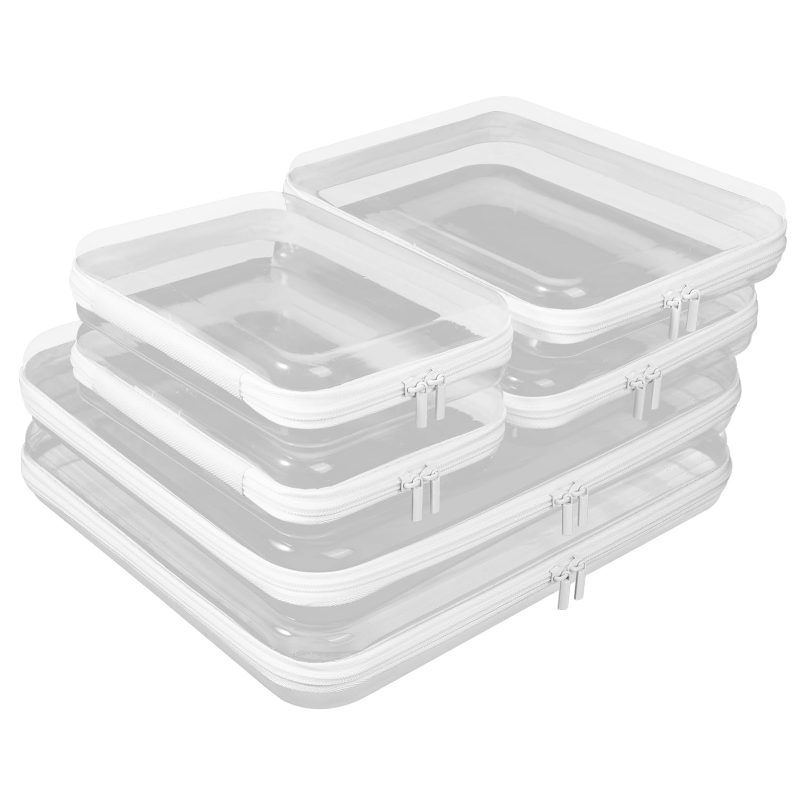 Fantasyon caja dura transparente permite ver el contenido, ideal para viajes.