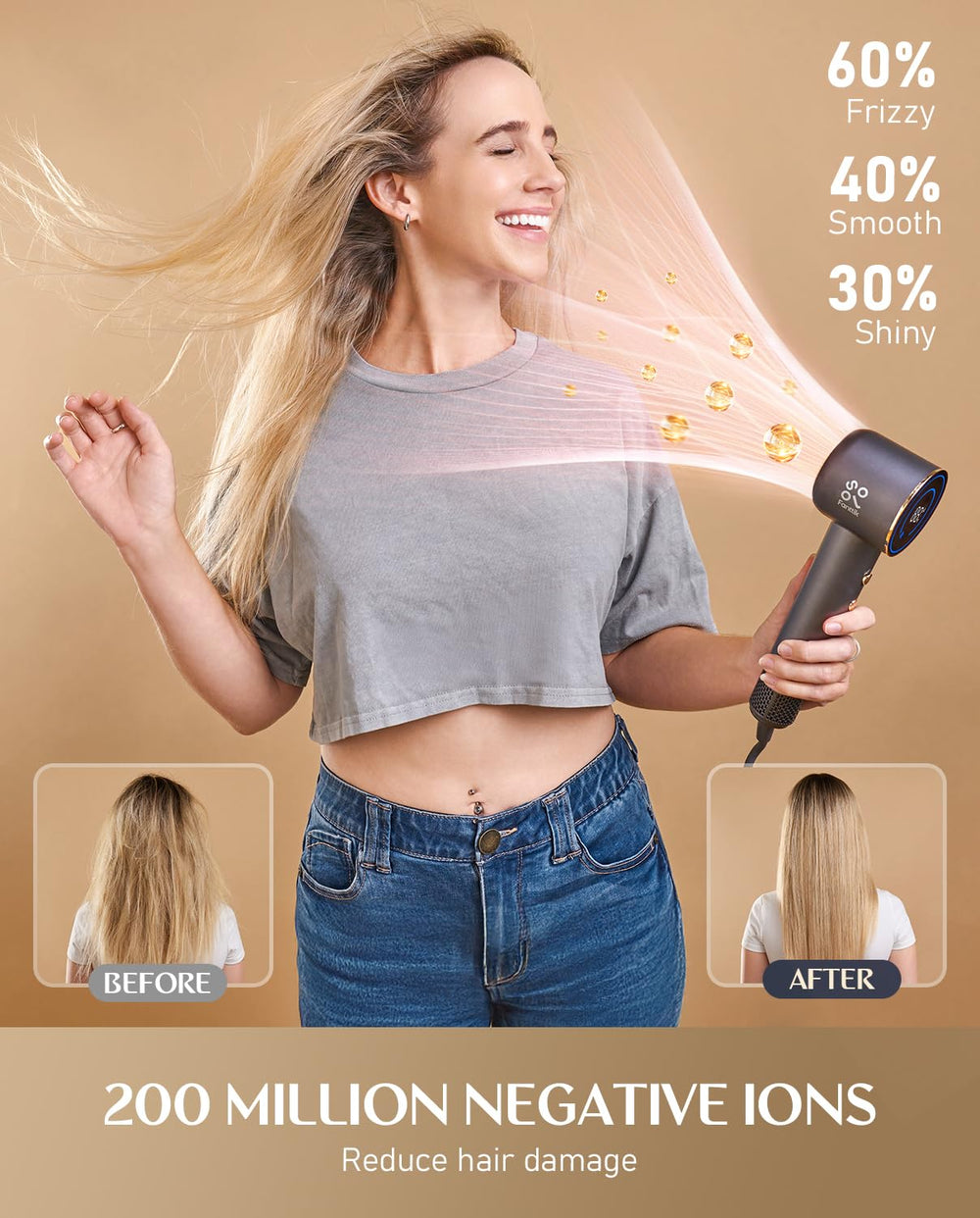 Fanttik Solo SonicDry H10 Apex AquaGlow para frizz controlado